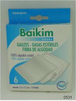 Gases de Fibra de Algodão Estéril Baikim 6un. CX C/24